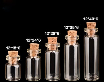 Glass Bottles 10 PCS Empty Glass Vials Glass Bottles Mini Glass Bottles Glass Vials With Cork Tiny Bottle Small Glass Jar Small Cork DIY
