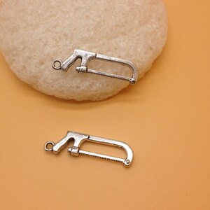 30pcs 7x25mm Saw Charms Pendants Antique Silver&Antique Bronze