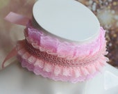 Made to Order - DDLG collar - Shekelia - lolita cosplay kawaii kittenplay kitten play mdlg daddy kink kitten pet play choker by Nekollars