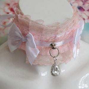 Premade Kittenplay day collar - Sweet Dream - DDLG mdlg cgl princess costume - kitten petplay pet choker daddy kink necklace - by Nekollars