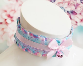 Vorgefertigtes - Süßes kätzchen spiel halsband mit schließe Blume - süsses kleidl kleidchen von Nekollars