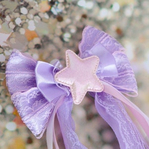 Made to Order - Hair bow - pastel pink violet - fairy kei decora lolita harajuku romantic victorian pastelgoth goth princess fashion kawaii