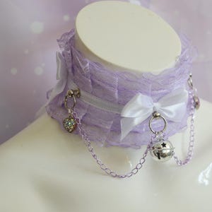 MtO - Kittenplay day collar - Sweet Belle - DDLG mdlg cgl princess costume - kitten petplay pet choker daddy kink necklace - by Nekollars