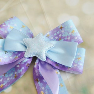 Made to Order - Lolita hair bow w/ Star- pastel cute colourful bow - fairykei bow harajuku romantic pastel pastelgoth bow kawaii costume bow