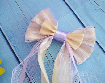 Made to Order - Lolita hair bow - purple cute colourful bow - fairy kei bow harajuku romantic princess pastelgoth bow kawaii costume bow