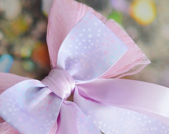 Made to Order - Hair bow - pastel lilac purple and pinkbow - fairy kei decora bow lolita harajuku victorian princess bow kawaii costume