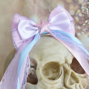MtO - Lolita hairbow - pastel cute colourful bow - fairy kei harajuku romantic pastelgoth goth bow kawaii costume bow by Nekollars