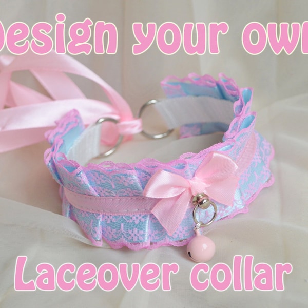 Design your Own! - Kitten play collar - pleated choker w/ lace - kittenplay daddy kink ddlg collar by Nekollars (Please - Read Description)