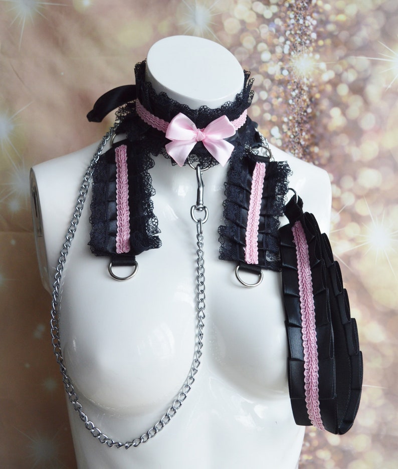 Made to Order Kitten Play Collar Leash and Cuffs Set Queen Etsy