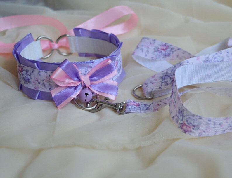 Made to Order Kitten Play Collar Leash Set Lilac Blossom Etsy