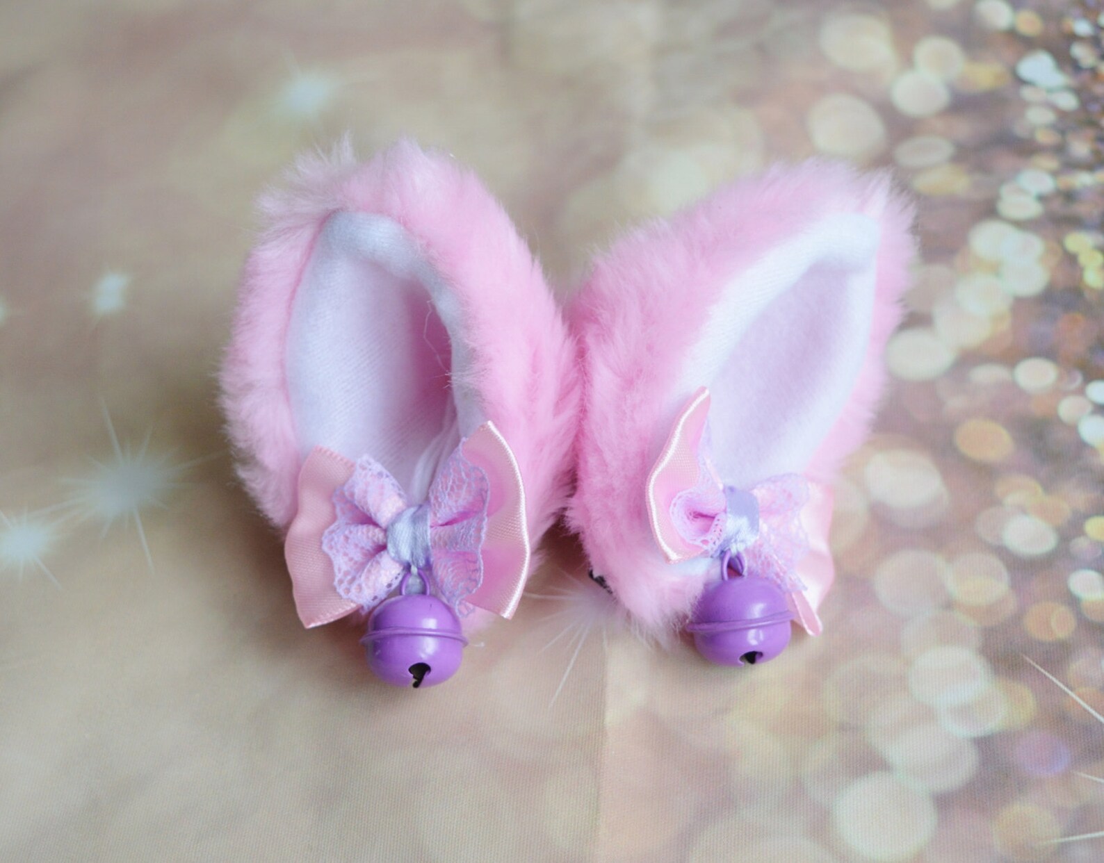 MTO Kitten Play Clip on Cat Ears With Bows & Bell Neko Etsy