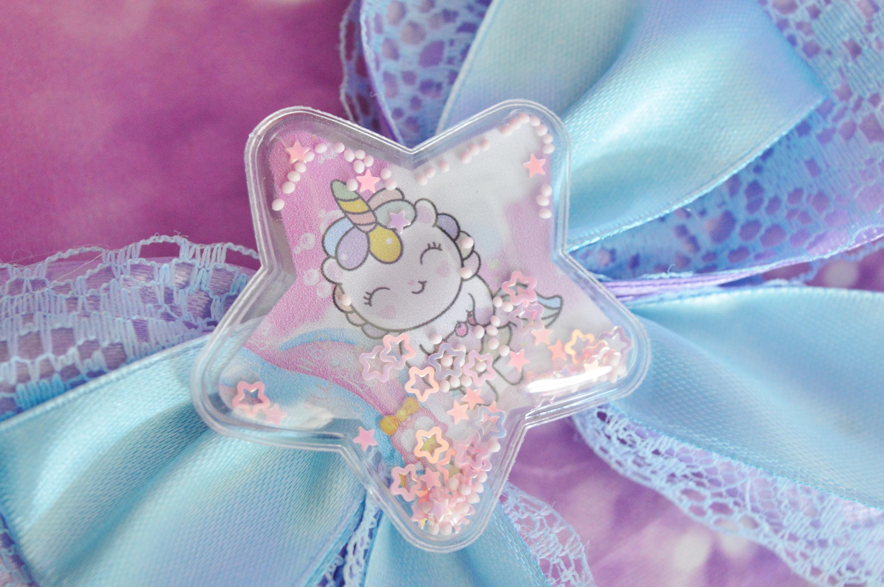 Made to Order - DDLG Hair bow - Charlie - pastel pink blue - fairy kei decora harajuku romantic  pastelgoth goth princess fashion kawaii