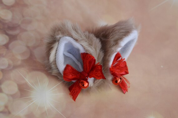 Cat Ears Kitten Neko with Little Bell Hair Clip Headband Cosplay