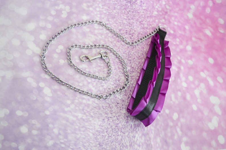 bdsm proof leash nekollars ddlg daddy kink princess kitten play gear by Nekollars Kittenplay leash Made to Order usable for dogs too
