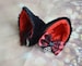Made to order Kitten play clip on cat ears with bows - neko lolita cosplay costume ears - kitten play gear accessories - black and red 