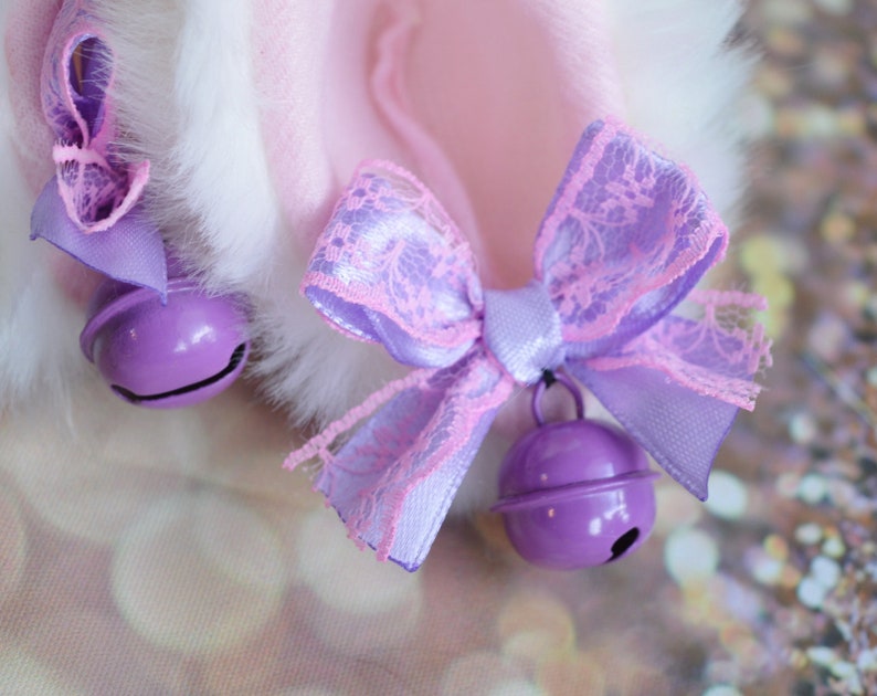 Made to Order Kitten Play Clip Cat Ears With Ribbon Bows and Etsy