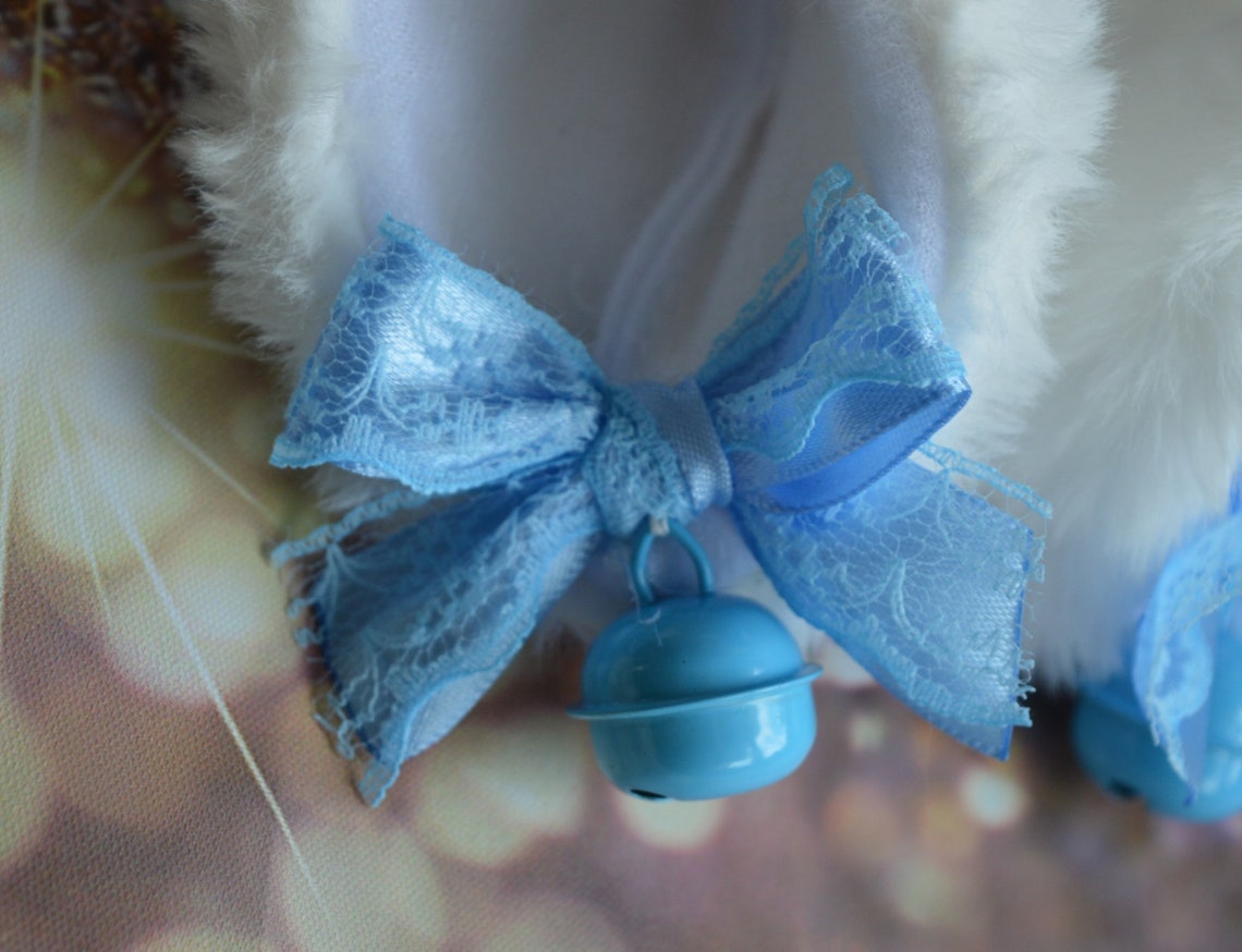 Made to Order Kitten Play Clip Cat Ears With Ribbon Bows and Etsy