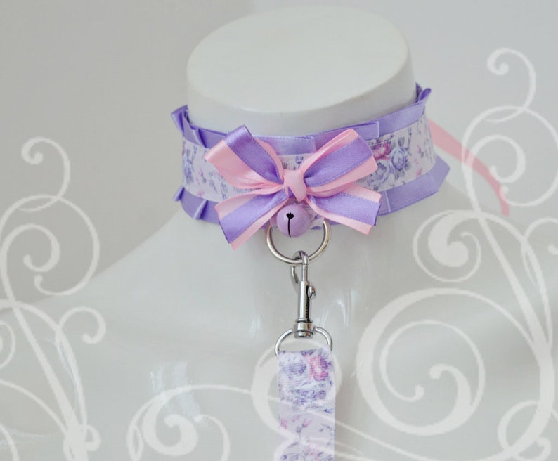 Made to Order Kitten Play Collar Leash Set Lilac Blossom Etsy