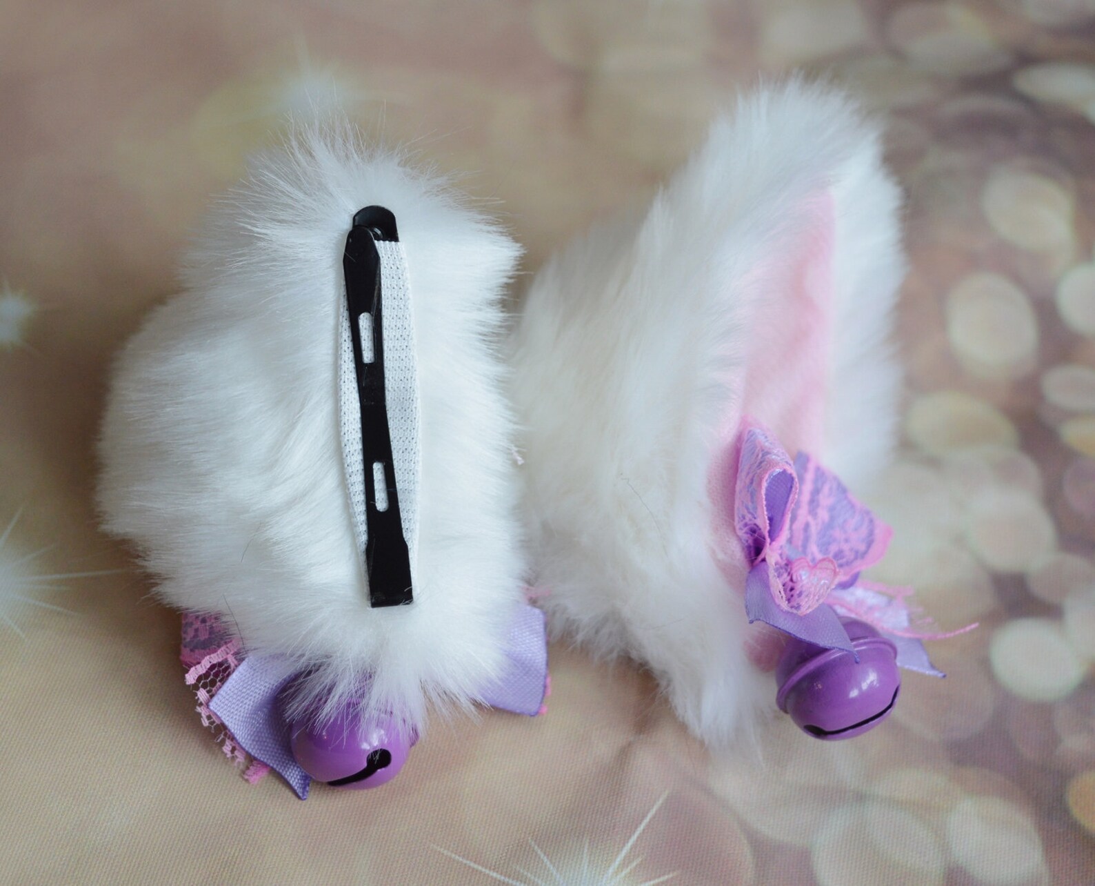 Made to Order Kitten Play Clip Cat Ears With Ribbon Bows and Etsy