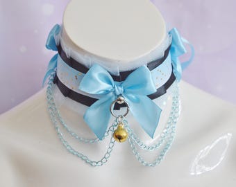 Coleira Kittenplay pré-fabricada com correntes - Giuliana - Fantasia de princesa DDLG mdlg cgl - Gargantilha Kitten Petplay Daddy Kink - por Nekollars