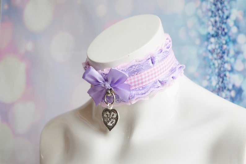 cute collar necklace pastel harajuku fairy kei girly accessories for cosplay pink purple MtO Lolita kawaii choker Country princess