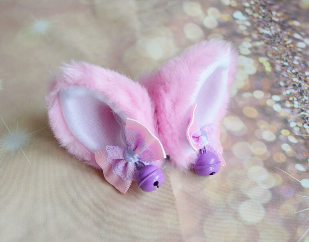 MTO Kitten Play Clip on Cat Ears With Bows & Bell Neko Etsy