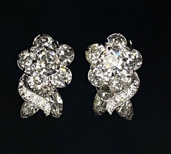 Vintage Eisenberg Earrings Eisenberg Clip Earrings Wedding Jewelry Collectible Jewelry Cut Swarovski Crystals Heirloom Jewelry
