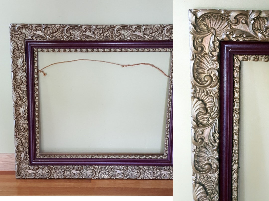 Vintage Ornate Wooden Picture Frame Carved Style Antique Etsy