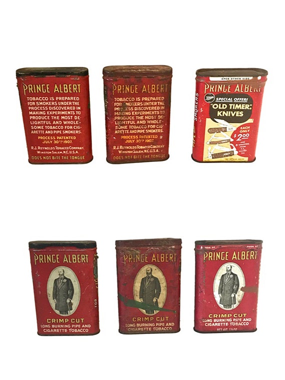 Vintage Prince Albert Tobacco Cans Set of 3 Red Tin Tobacco Etsy