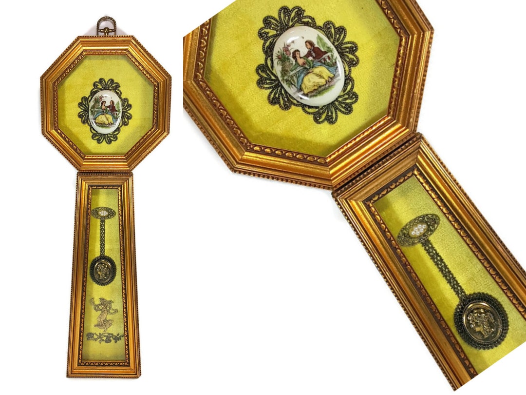 Ornate French Wall Decor, Gold Framed Keyhole Shaped Plaque 22, 1970s Decor, Paris Apartment Etsy