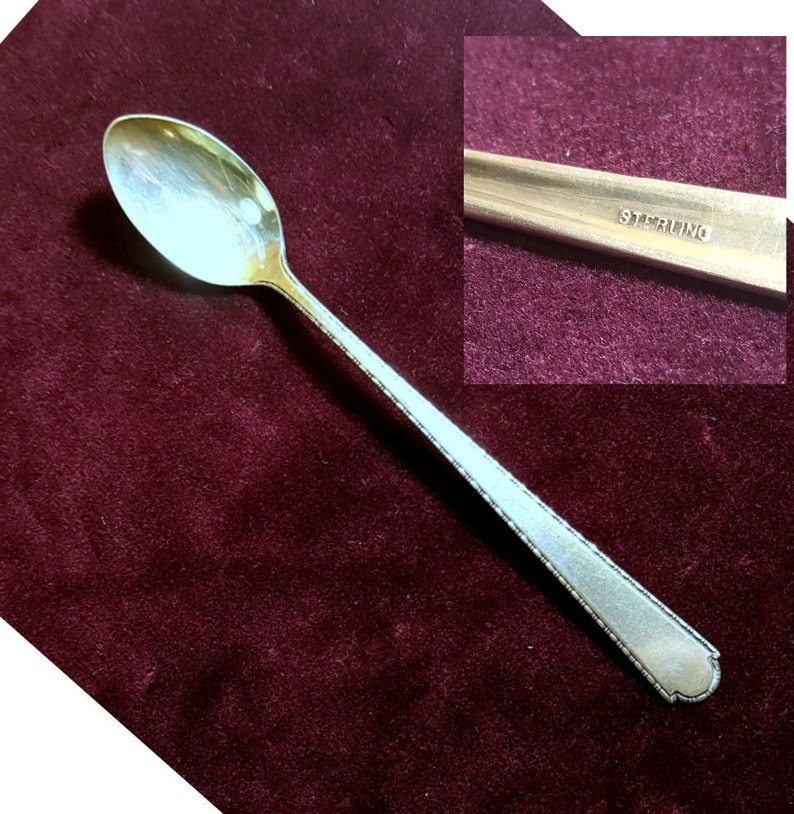 Sterling Silver Baby Feeding Spoon Antique Silver Infant Etsy