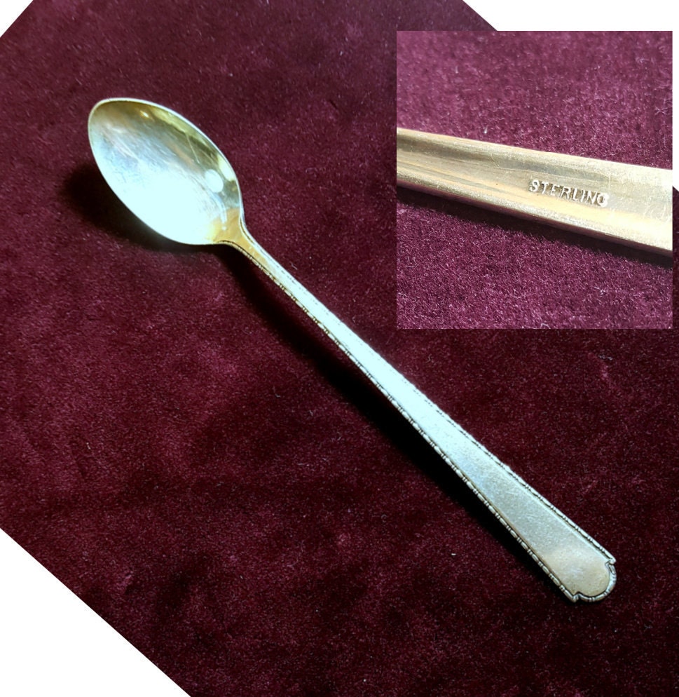 Sterling Silver Baby Feeding Spoon Antique Silver Infant Etsy