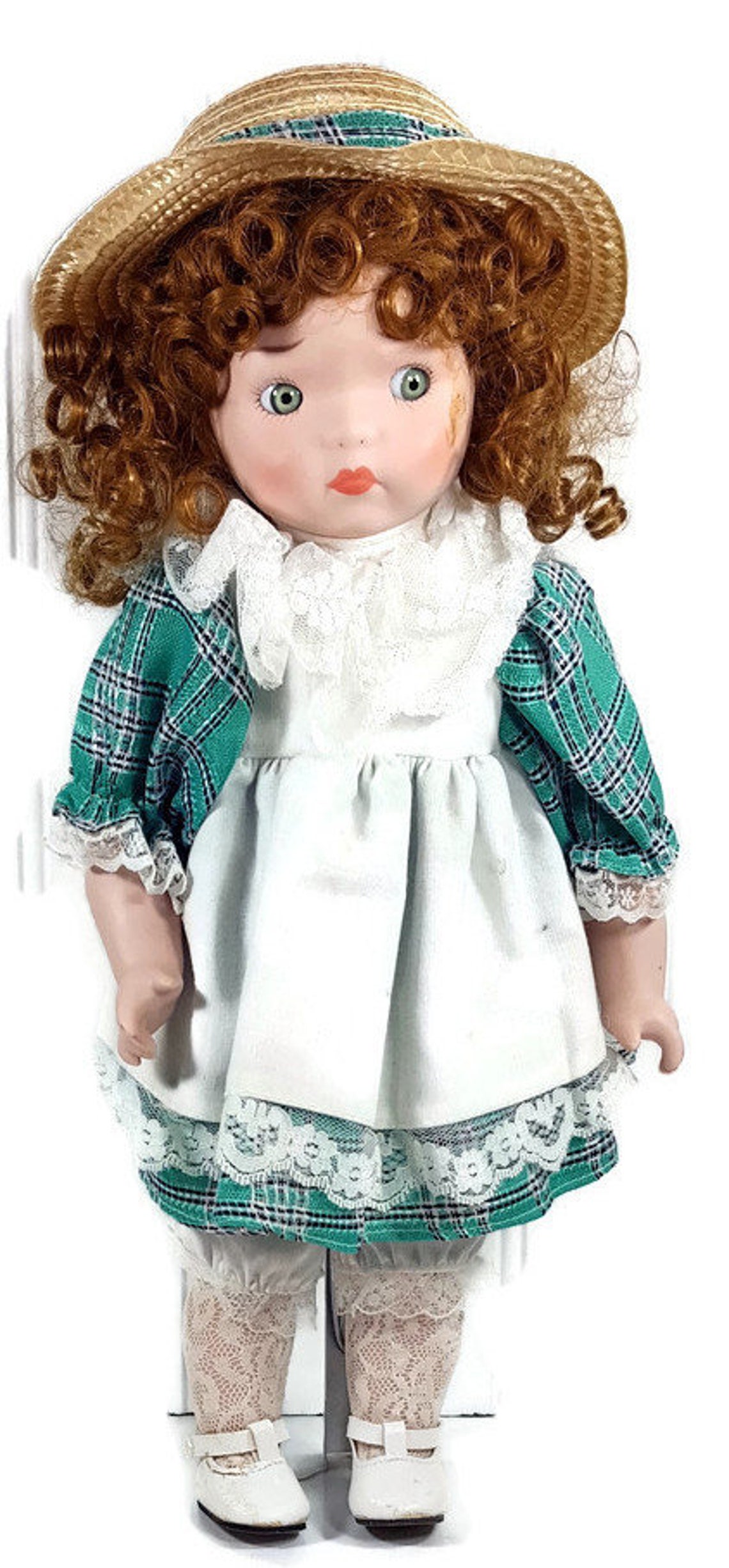 Irish Doll Porcelain Doll with Red Hair and Green Dress Cute Etsy