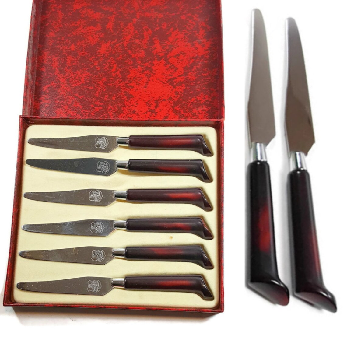 Appetizer Knife Set of 6 Boxed Pate or Fruit Knives Retro Etsy