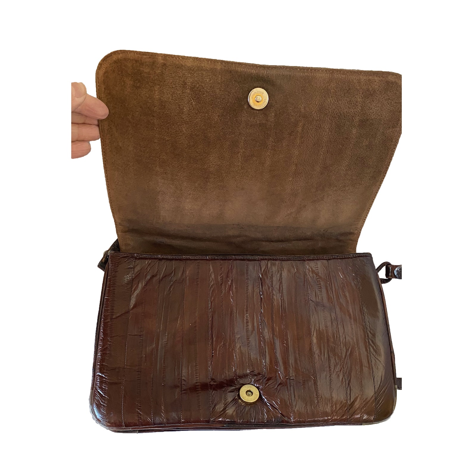 Vintage Eel Skin Bag Brown Eel Skin Handbag 1970's Eel Etsy