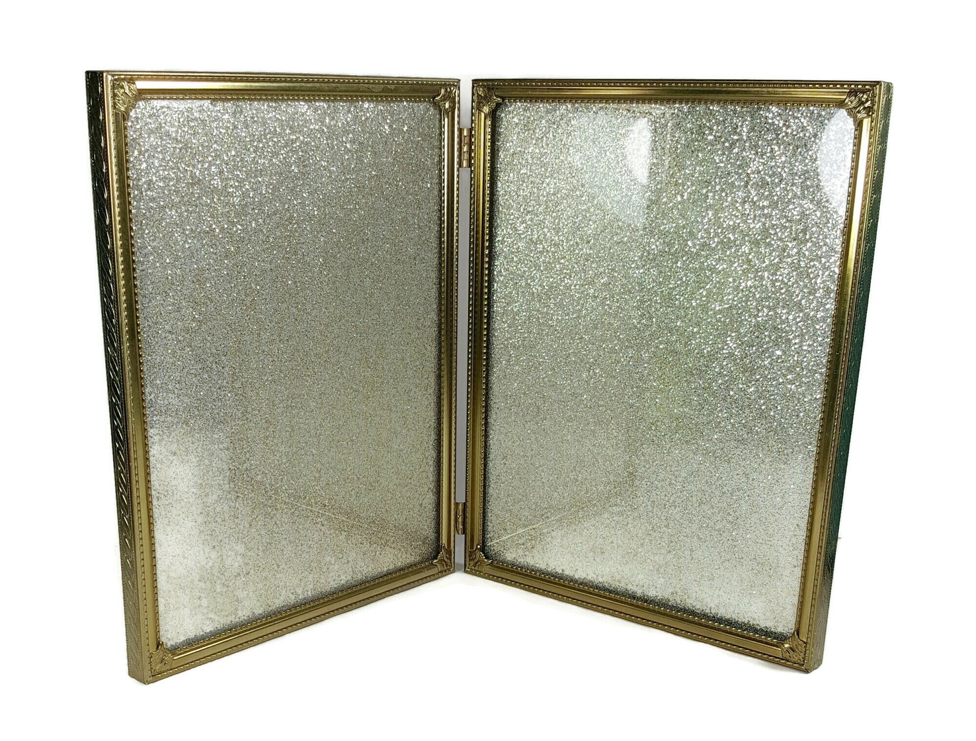 Visual Arts Double 8x10 Photo Frame 1970s Vintage Gold Metal Frame ...