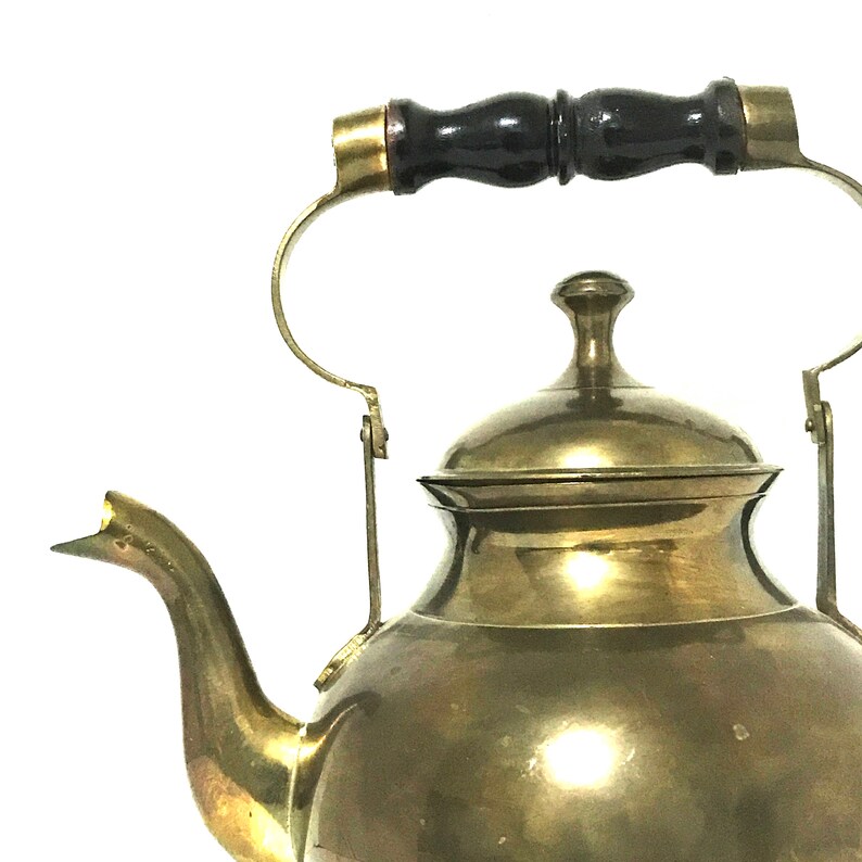 Vintage Brass Tea Kettle Brass Footed Tea Kettle Brass Teapot Etsy