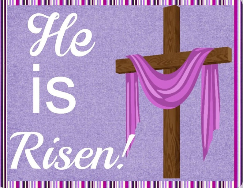 He is Risen Wreath Sign Wreath Sign Cross Sign Easter Sign Etsy
