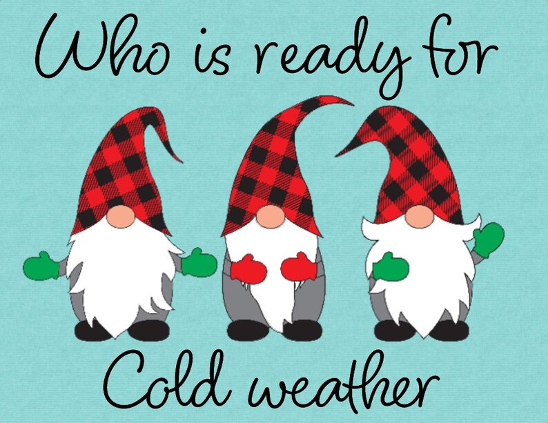 Christmas Gnome Metal Signs