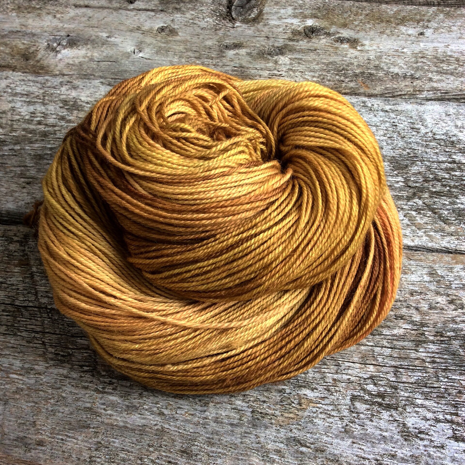 Mustard Yellow Hand Dyed Yarn/semi Solid Knitting Etsy
