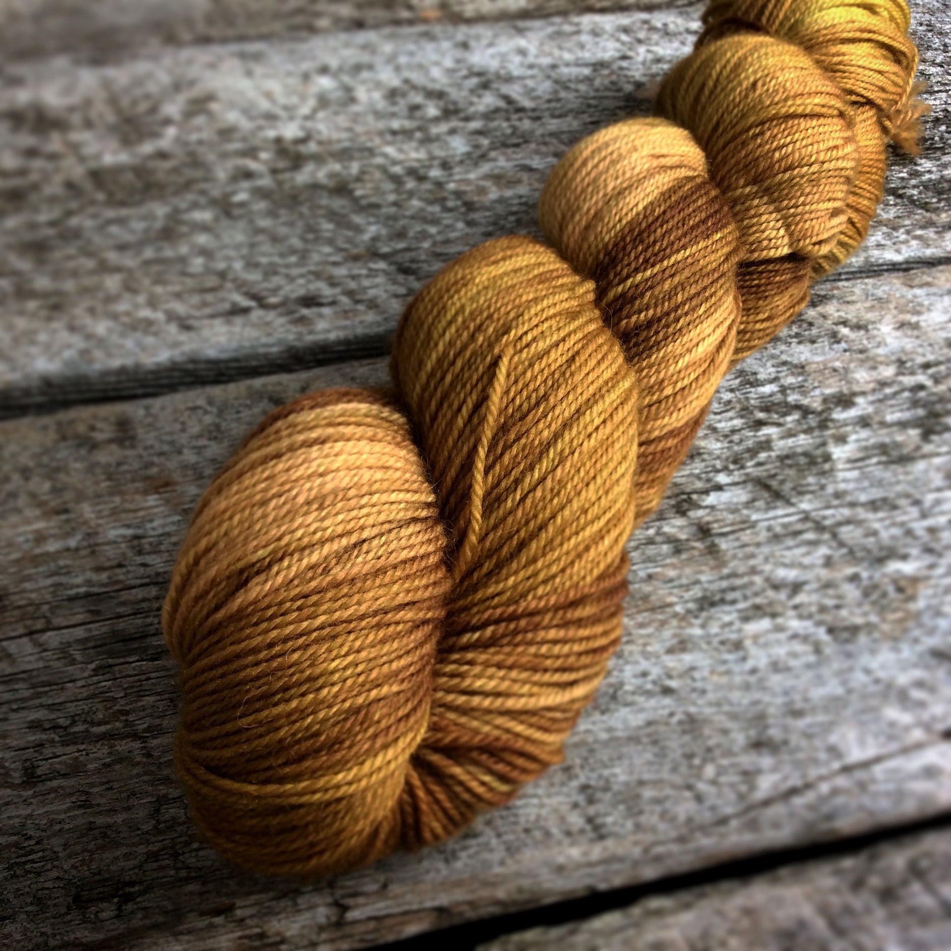 Mustard Yellow Hand Dyed Yarn/semi Solid Knitting Etsy