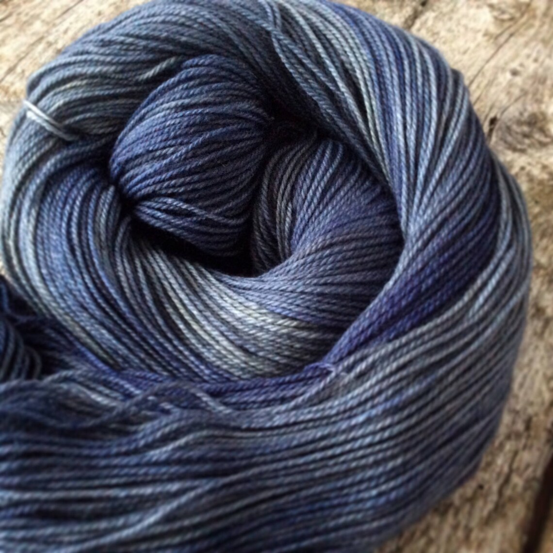 Hand Dyed Yarn /grey Blue Variegated Yarn/ 115gr/ Fingering Etsy