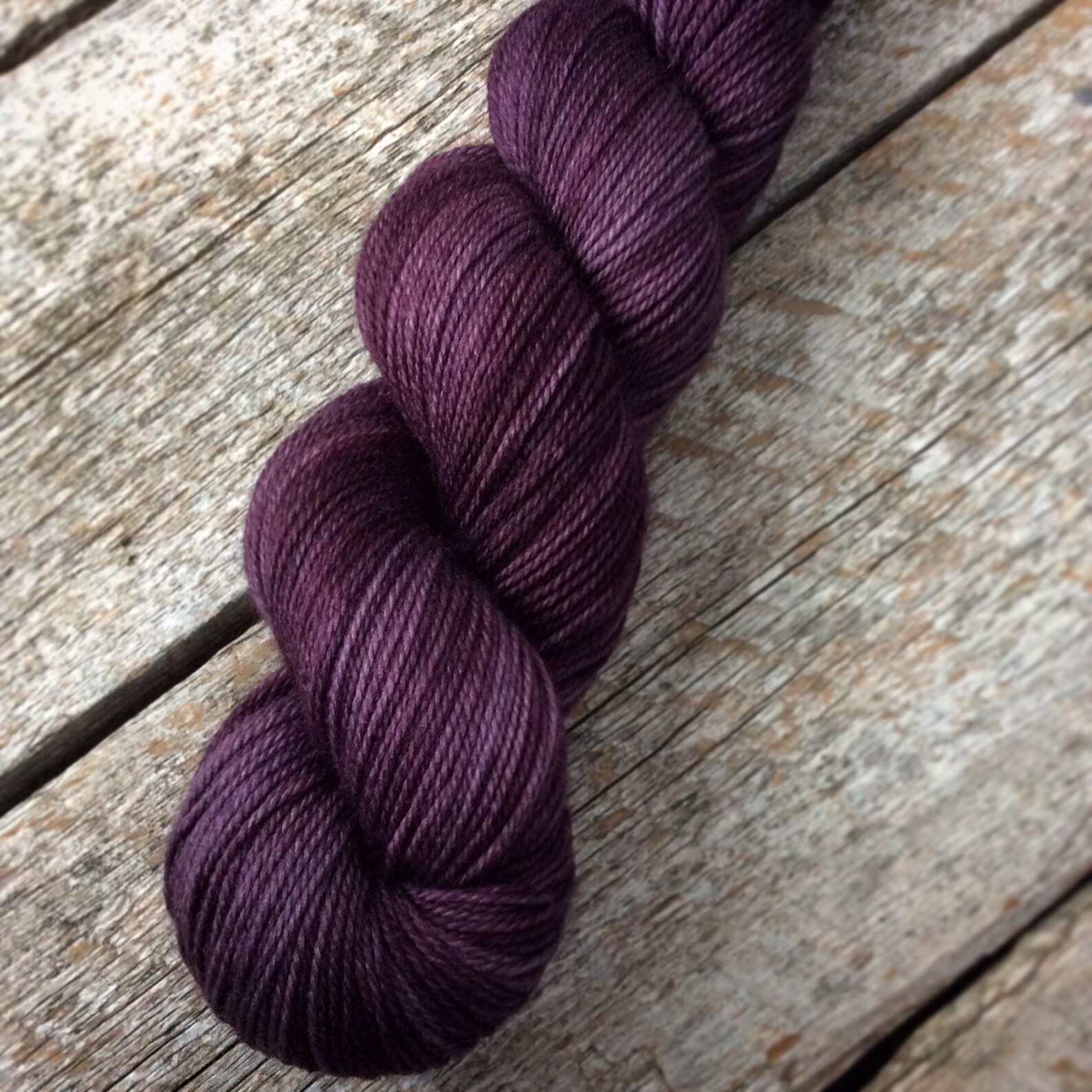 Semisolid Hand Dyed Yarn/dark Eggplant Hand Paint Yarn/115gr Etsy