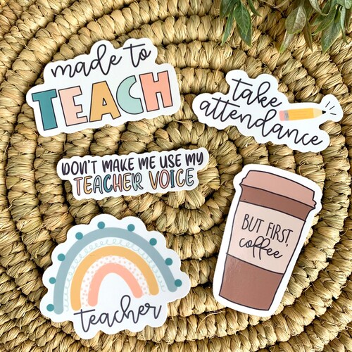 Teacher Stickers Take Attendance Made To Teach Coffee Teacher Etsy