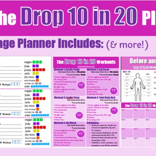 The Drop 10 Workout Plan Bundle Including Guidelines Portion Etsy