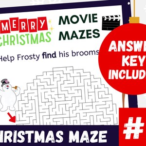 Frosty the Snowman Maze Spiel | Weihnachtsspiele für Kinder, Kinder, Studenten | Saisonale Feiertagsspiele | Labyrinth Druckbare Aktivität