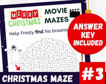 Frosty the Snowman Maze Game | Christmas Games for Children, Kids, Students | Seasonal Holiday Games | Labyrinth Printable Activity