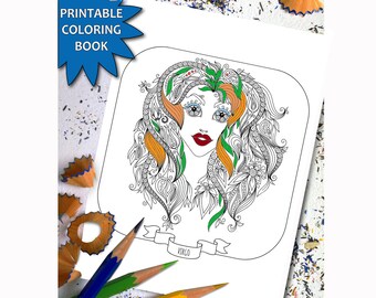 Zodiac Signs ADULT COLORING BOOK 12 Adult Coloring Printable Pages Instant Download Book For Girls