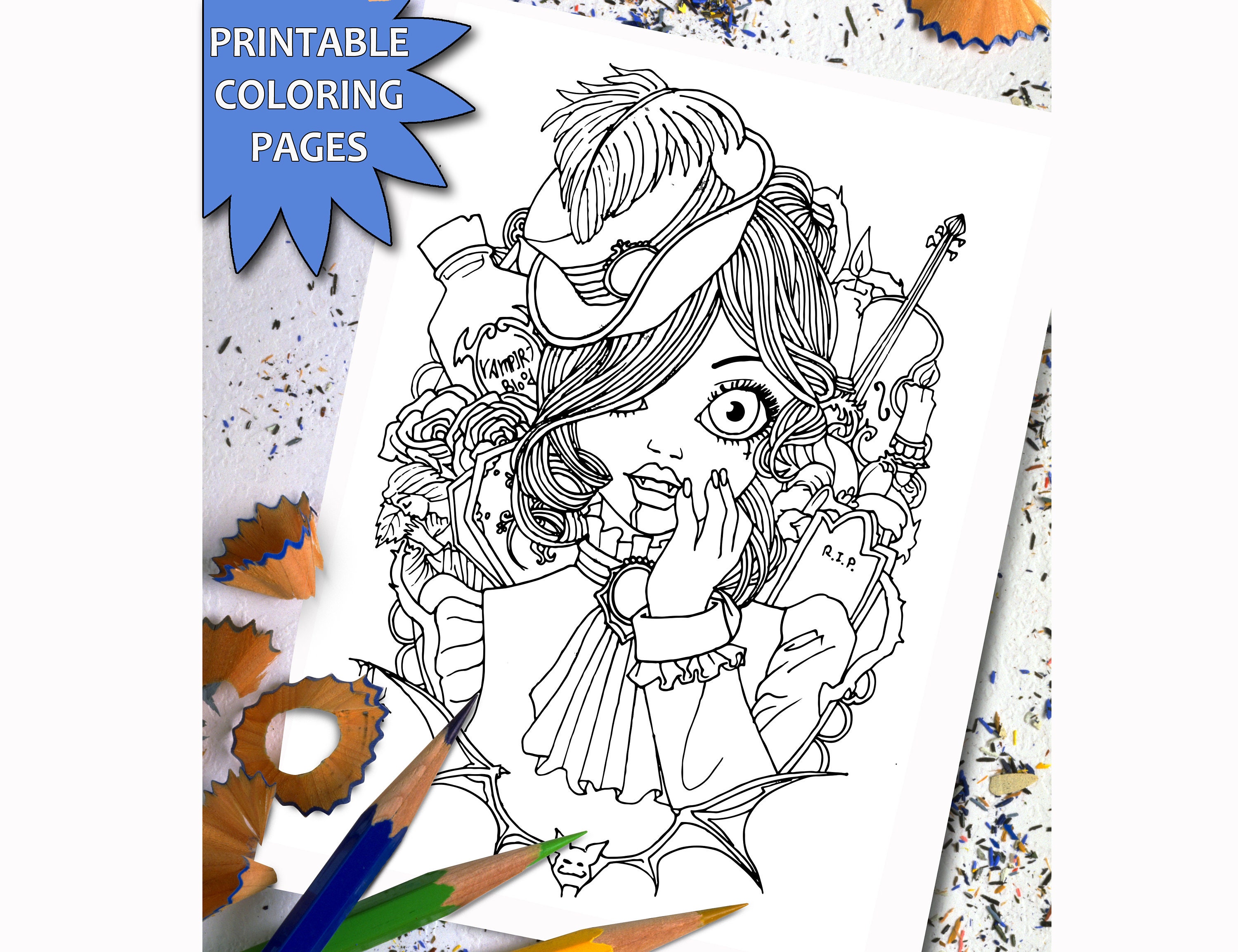 Download Set of 3 Witches Coloring Pages for Adults Printable Coloring | Etsy
