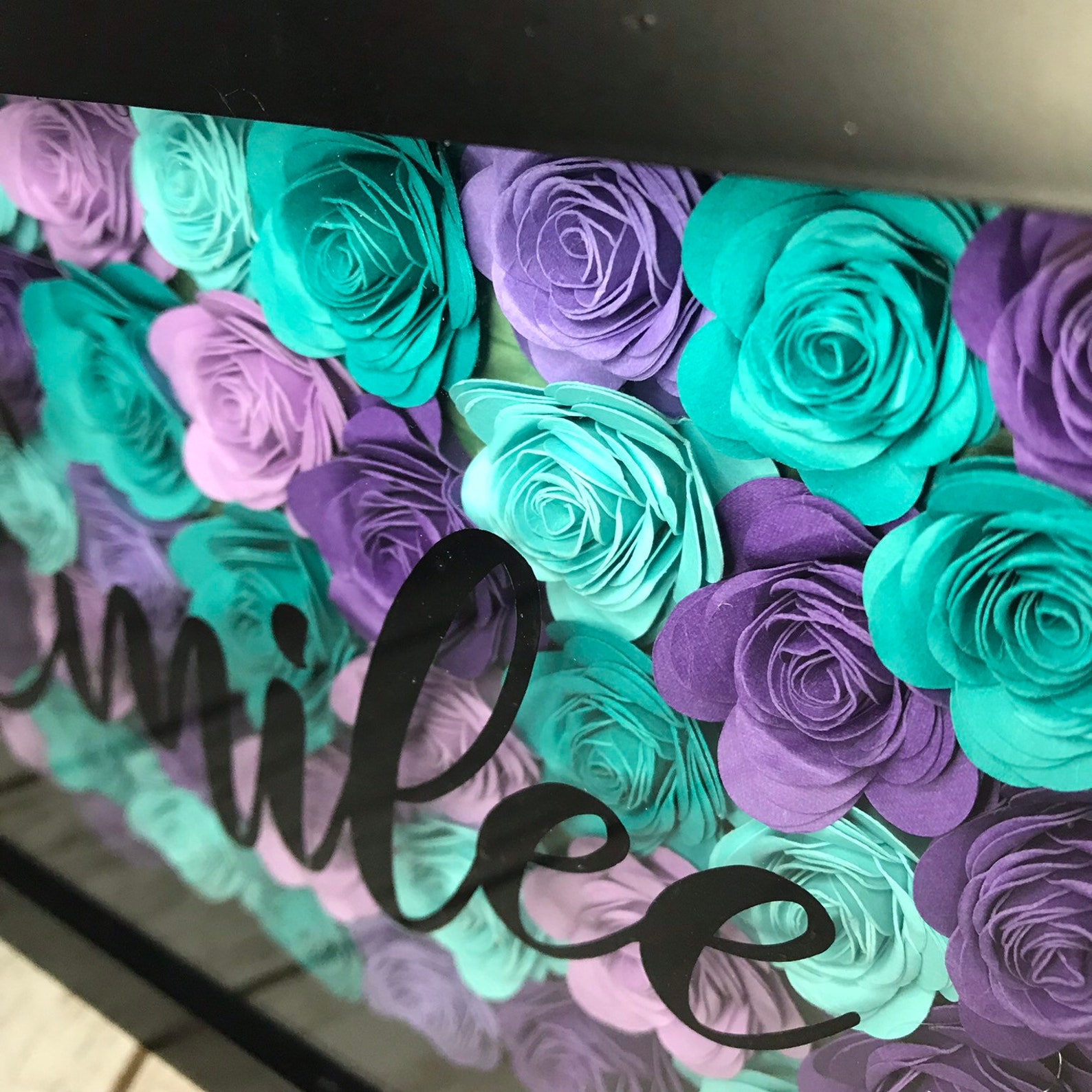 Personalized Shadow Box Paper Flower 5x7 Shadow Box Etsy